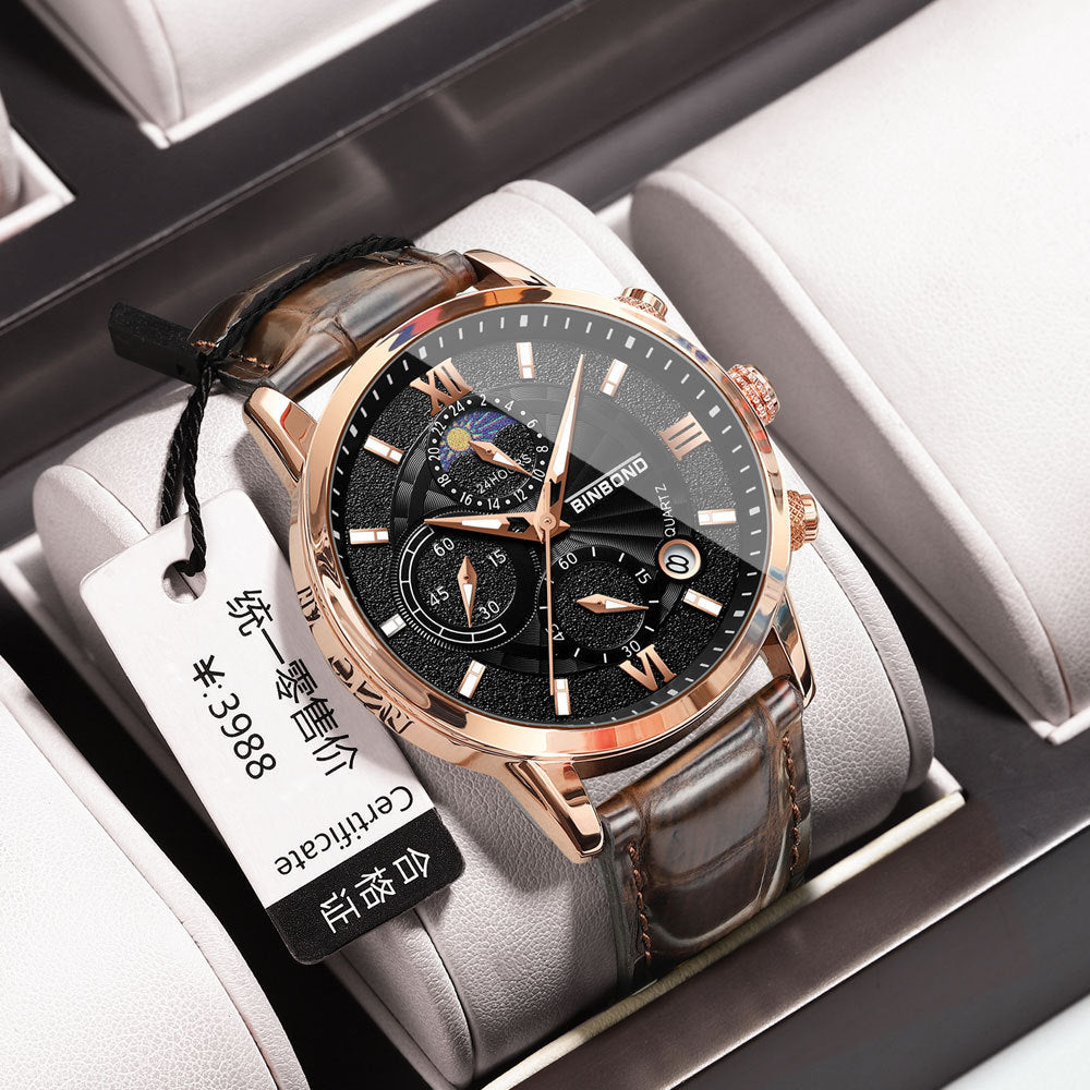 BINBOND Men’s Luxury Chronograph Watch – Elegance in Every Second
