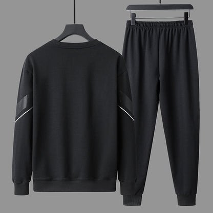 Men’s Casual Round‑Neck Sweater & Sweatpants Set – Soft Lounge Outfit for Fall/Winter