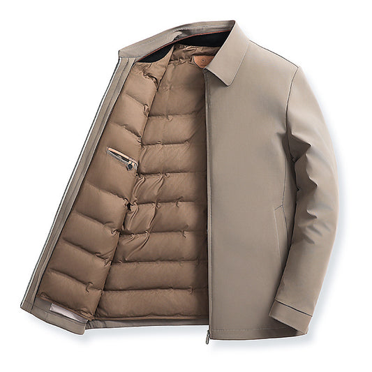 Men’s Detachable Hood Padded Down Jacket – Lightweight Waterproof Thermal Coat