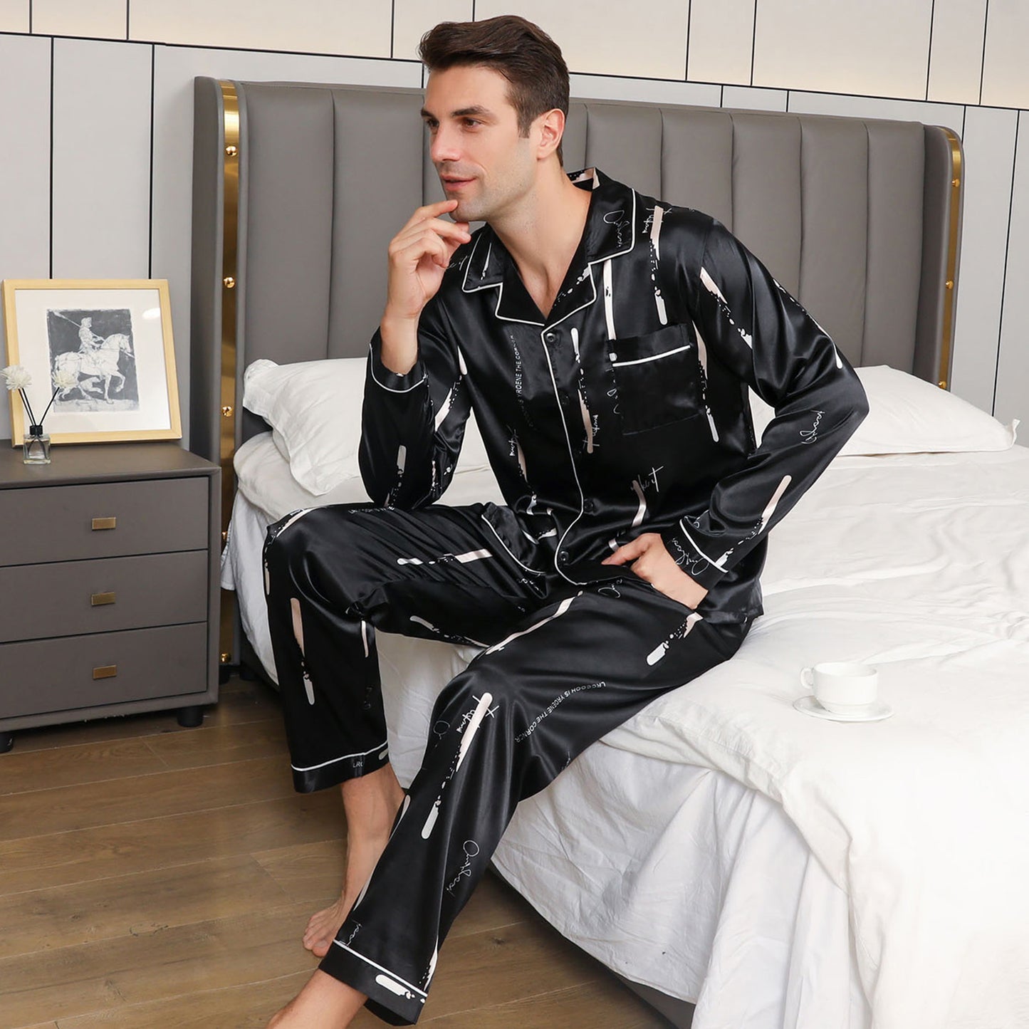 Ice Silk Men's Pajama Set