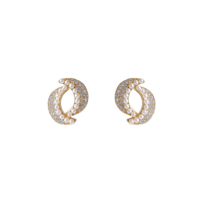Light Luxury Exquisite Geometric Pearl Ear Studs