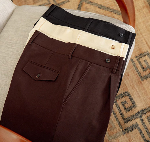 High Waist Baggy Straight Trousers for Men – Gentry Style, Wrinkle-Free Comfort | NYLIXA