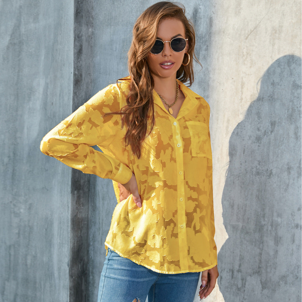 Plus Size Women's Loose Top Casual Chiffon Shirt