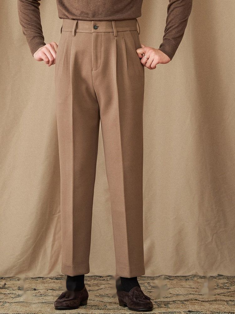 Men's Winter Sanded Micro-Straight Suit Pants – Thickened Commute Leisure Trousers | NYLIXA