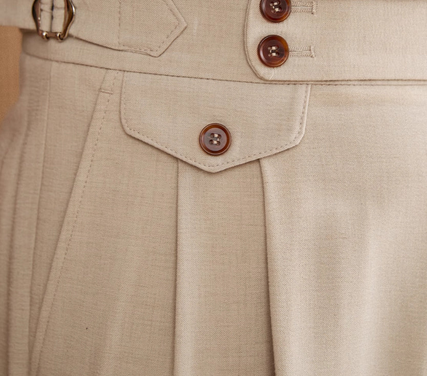Men’s Italian Naples High-Waist Suit Pants – Elegant Formal Business Trousers