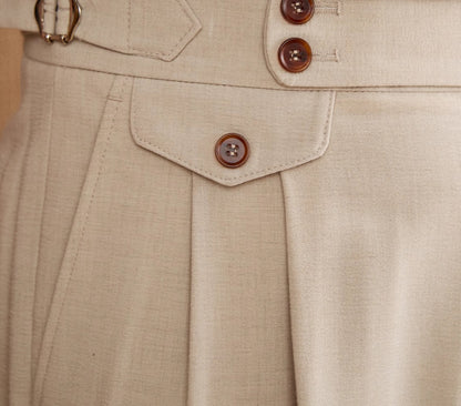 Men’s Italian Naples High-Waist Suit Pants – Elegant Formal Business Trousers