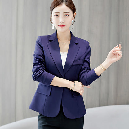 Korean Suit Slim Solid Color Long Sleeve Slimming Women's Coat