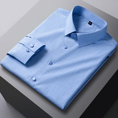 Men’s Seamless Bamboo-Fiber Striped Shirt – Lightweight Luxury & Breathable Comfort