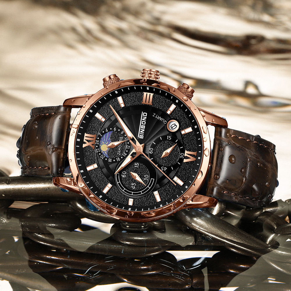 BINBOND Men’s Luxury Chronograph Watch – Elegance in Every Second