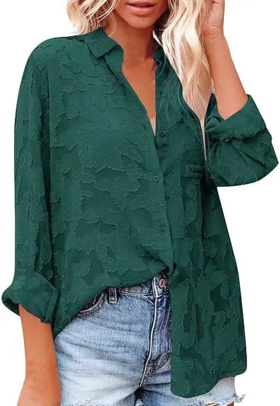Plus Size Women's Loose Top Casual Chiffon Shirt