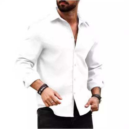 Men’s Cotton-Linen Long-Sleeve Printed Shirt – Breathable & Stylish