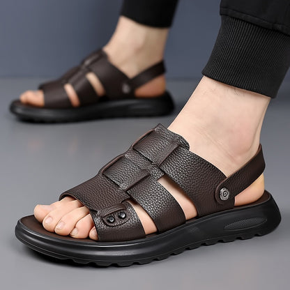 Men’s Outdoor Non-Slip Fashion Slippers – Compact Hole Design for Versatile Use