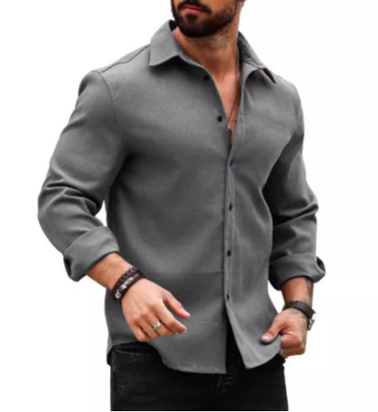 Men’s Cotton-Linen Long-Sleeve Printed Shirt – Breathable & Stylish