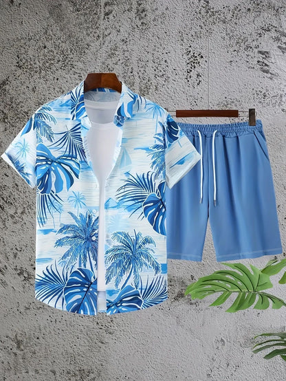 Men’s Ice-Breathable Summer Suit – Lightweight Short-Sleeve Shirt & Pants Set