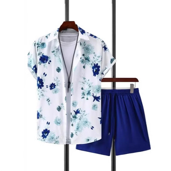 Men’s 3D Digital Print Shirt & Shorts Set – Bold Summer Casual Outfit