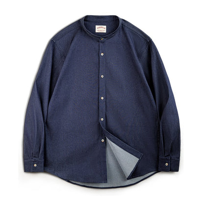 Men’s Retro Crew-Neck Casual Long-Sleeve Shirt Coat – Relaxed Autumn Layer