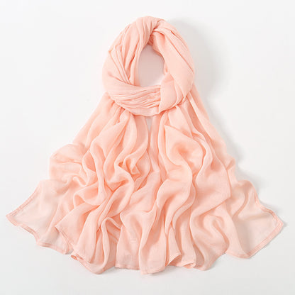 Solid Color Malay Indonesian Rayon Scarf Wide Brim Thin Modal Breathable