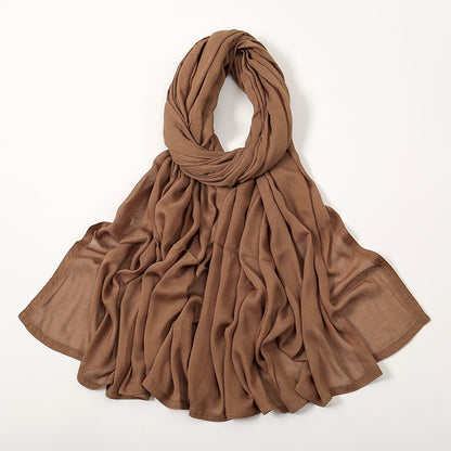 Solid Color Malay Indonesian Rayon Scarf Wide Brim Thin Modal Breathable