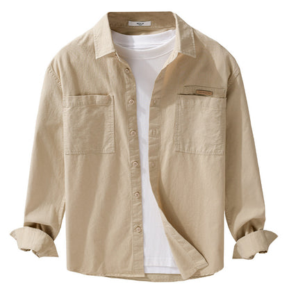 Men’s Simple All-Match Loose Fit Long-Sleeve Shirt – Casual Essential