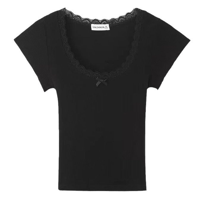 Women's Square Collar Short Ruffled Short Sleeves