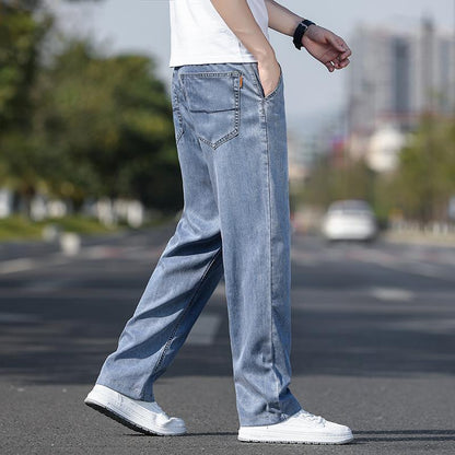 Fashion Personality Ultra-Thin Tencel Jeans for Men – Breathable & Lightweight