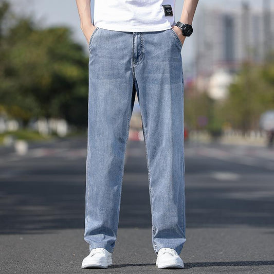 Fashion Personality Ultra-Thin Tencel Jeans for Men – Breathable & Lightweight