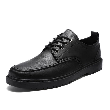 Men’s Plus-Size British-Style Lace-Up Casual Leather Shoes