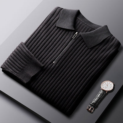 Men’s Half‑Zip Slim Fit Sweater – Autumn/Winter Knit Pullover