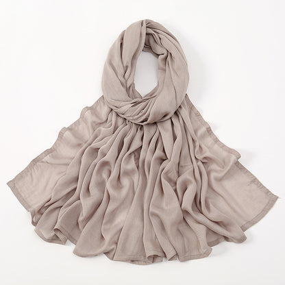 Solid Color Malay Indonesian Rayon Scarf Wide Brim Thin Modal Breathable