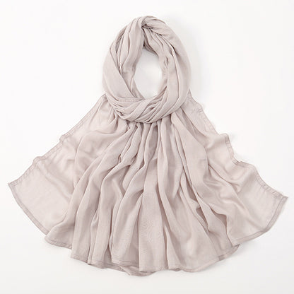 Solid Color Malay Indonesian Rayon Scarf Wide Brim Thin Modal Breathable