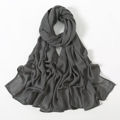 Solid Color Malay Indonesian Rayon Scarf Wide Brim Thin Modal Breathable