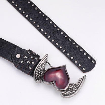 Fashion Personality Heart Wings Belt Ladies