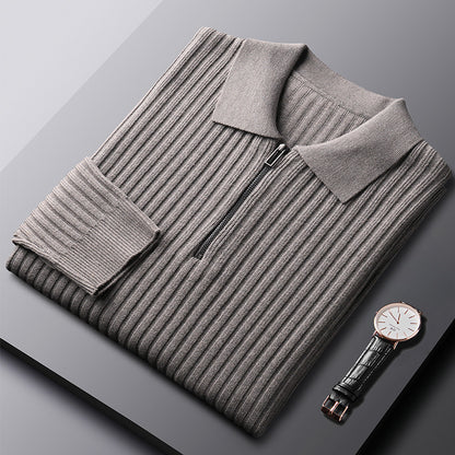 Men’s Half‑Zip Slim Fit Sweater – Autumn/Winter Knit Pullover
