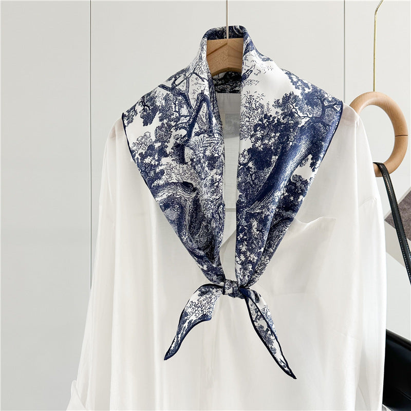Twill Silk Scarf Women's Light Luxury