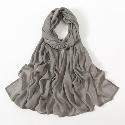 Solid Color Malay Indonesian Rayon Scarf Wide Brim Thin Modal Breathable