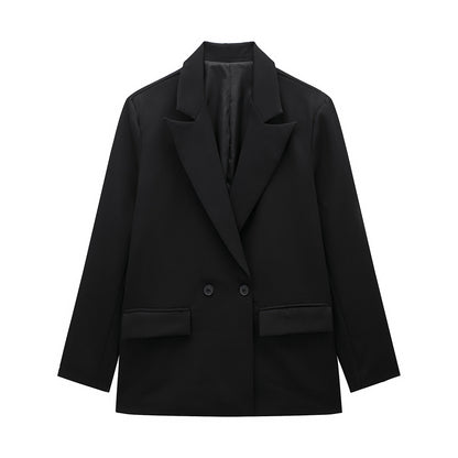 Women's Multi-color Commuter Loose Design Double-breasted Jacket