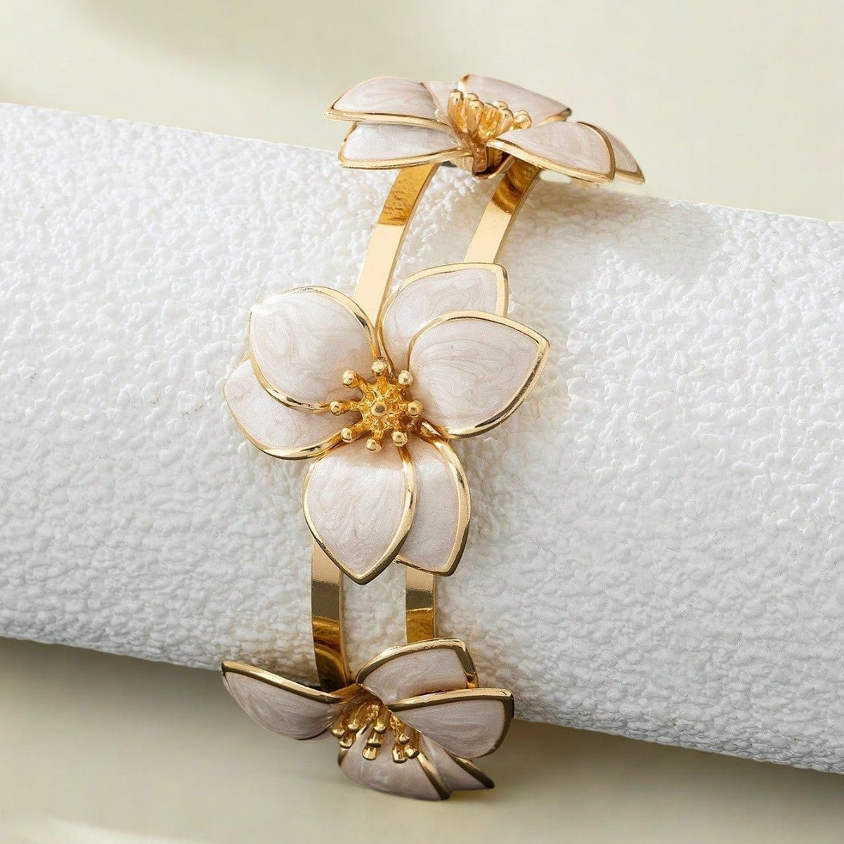 Flower Bracelet Green Pattern Flower Adjustable
