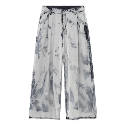 Men’s American Retro Tie‑Dye High‑Street Leisure Suit – Vibrant Cotton Lounge Set