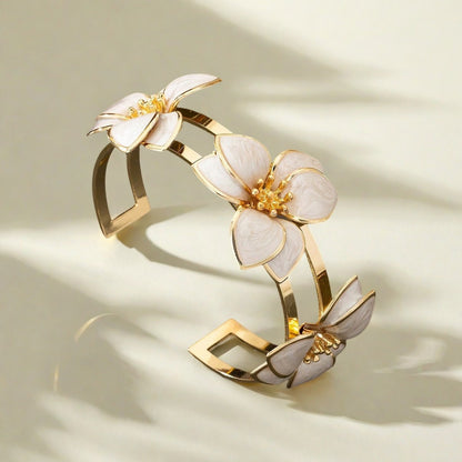 Flower Bracelet Green Pattern Flower Adjustable