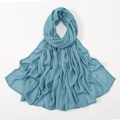 Solid Color Malay Indonesian Rayon Scarf Wide Brim Thin Modal Breathable