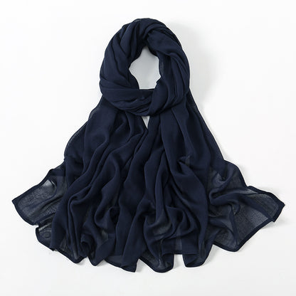 Solid Color Malay Indonesian Rayon Scarf Wide Brim Thin Modal Breathable