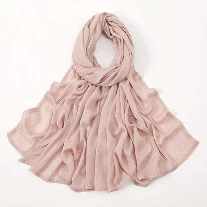Solid Color Malay Indonesian Rayon Scarf Wide Brim Thin Modal Breathable