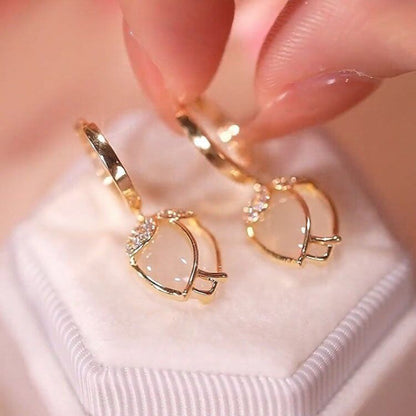 Opal Tulip Flower Earrings All-match Women