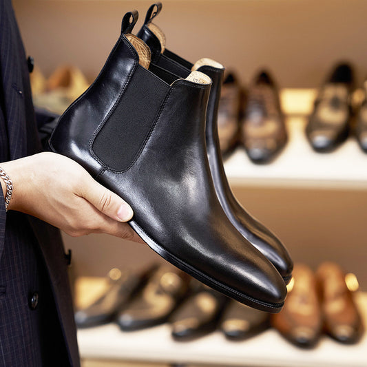 Men’s American-Style Chelsea Boots – Slip-On Leather Ankle Boots