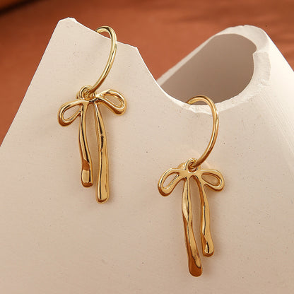 Metal Fashion Minimalist Bowknot Stud Earrings