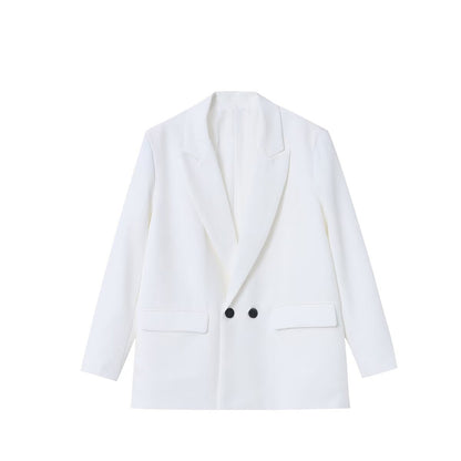 Women's Multi-color Commuter Loose Design Double-breasted Jacket