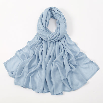 Solid Color Malay Indonesian Rayon Scarf Wide Brim Thin Modal Breathable