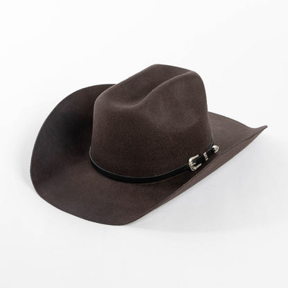 Belt Buckle Wide Brim Curling Wool Cowboy Hat