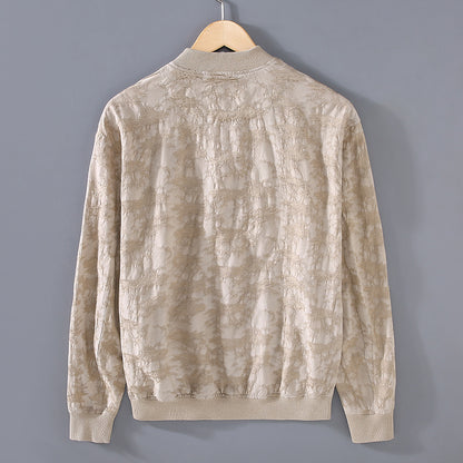 Spring And Summer New Men's Youth Linen Cotton Yarn-dyed Jacquard Casual Jacket