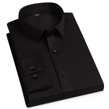 Men’s Spring Stretch Long-Sleeve Business Casual Shirt – Slim, Comfortable & Wrinkle-Resistant